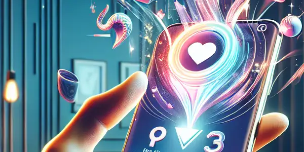 A delighted user engages with a sleek smartphone interface showcasing an adult rewards system in a stylish, cozy room.<a href=