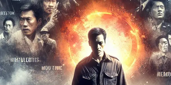 A shadowy figure of Duan Yihong as a police officer stands against a dramatic cityscape, evoking suspense and intrigue.