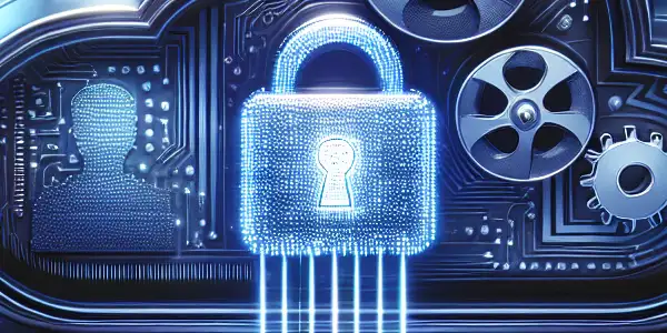 A futuristic cloud with a digital lock, symbolizing secure adult content storage and user privacy.