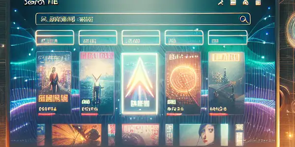 A cozy, stylish room featuring a computer desk with an adult streaming platform on the monitor and ambient lighting.