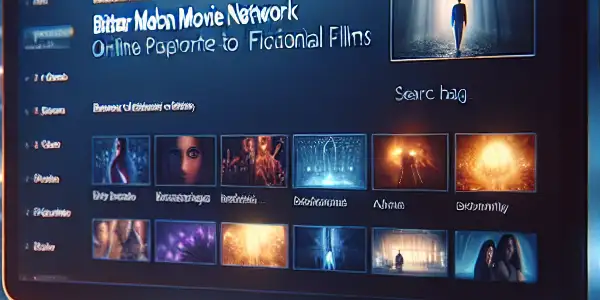 A modern digital interface of a fictional adult film website with a minimalist design and intimate atmosphere.